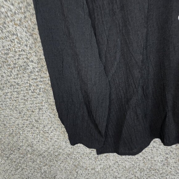 Talbots Top Womens Medium Black Button Up Tunic Cotton Wool Casual Ladies - Picture 3 of 7